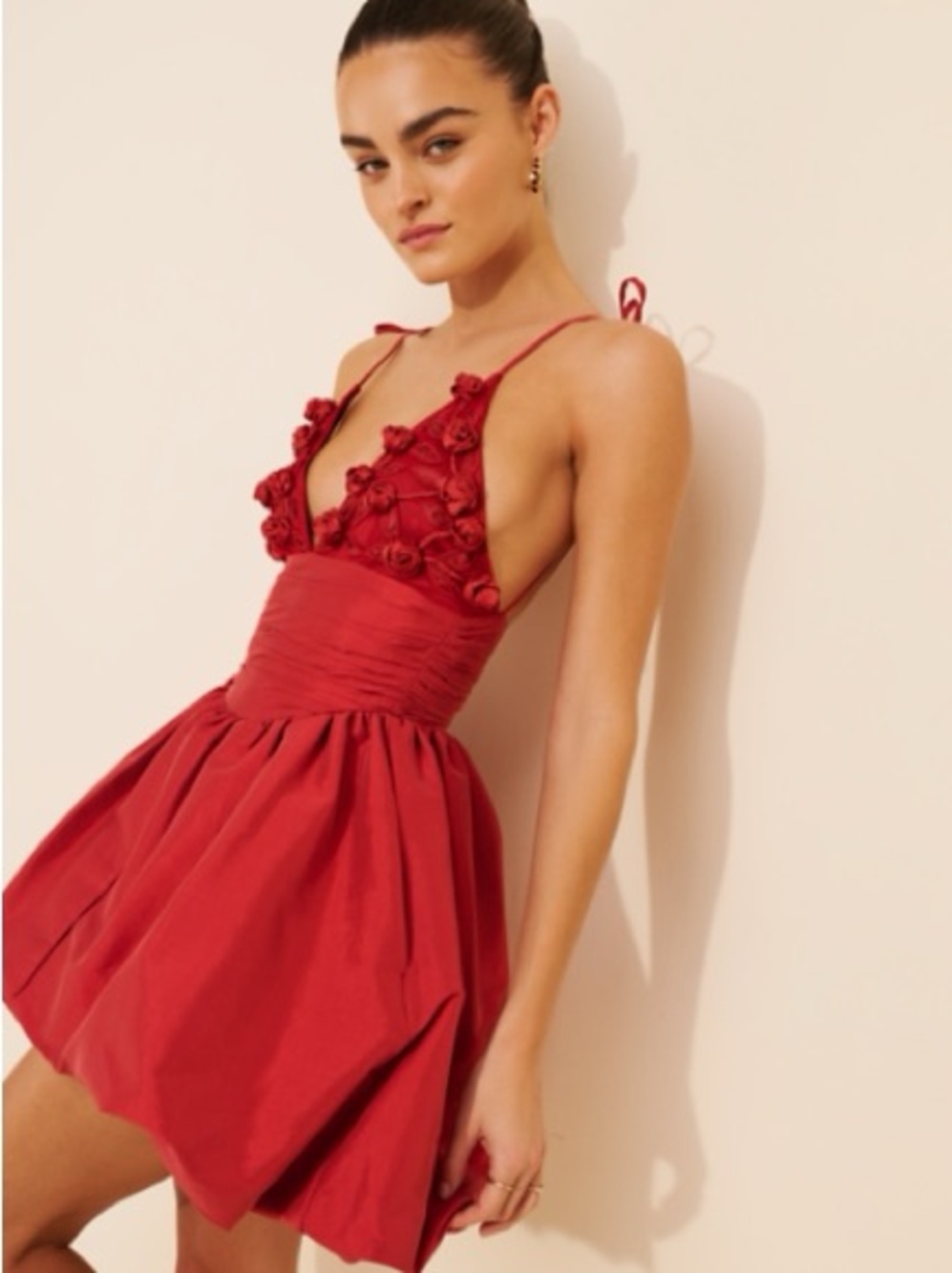 For Love & Lemons Esmeralda Mini Dress Red Size XS
